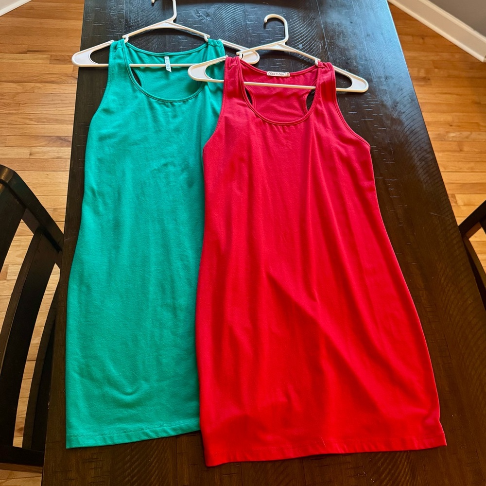 Heart Hips Green and Red Tank Dress